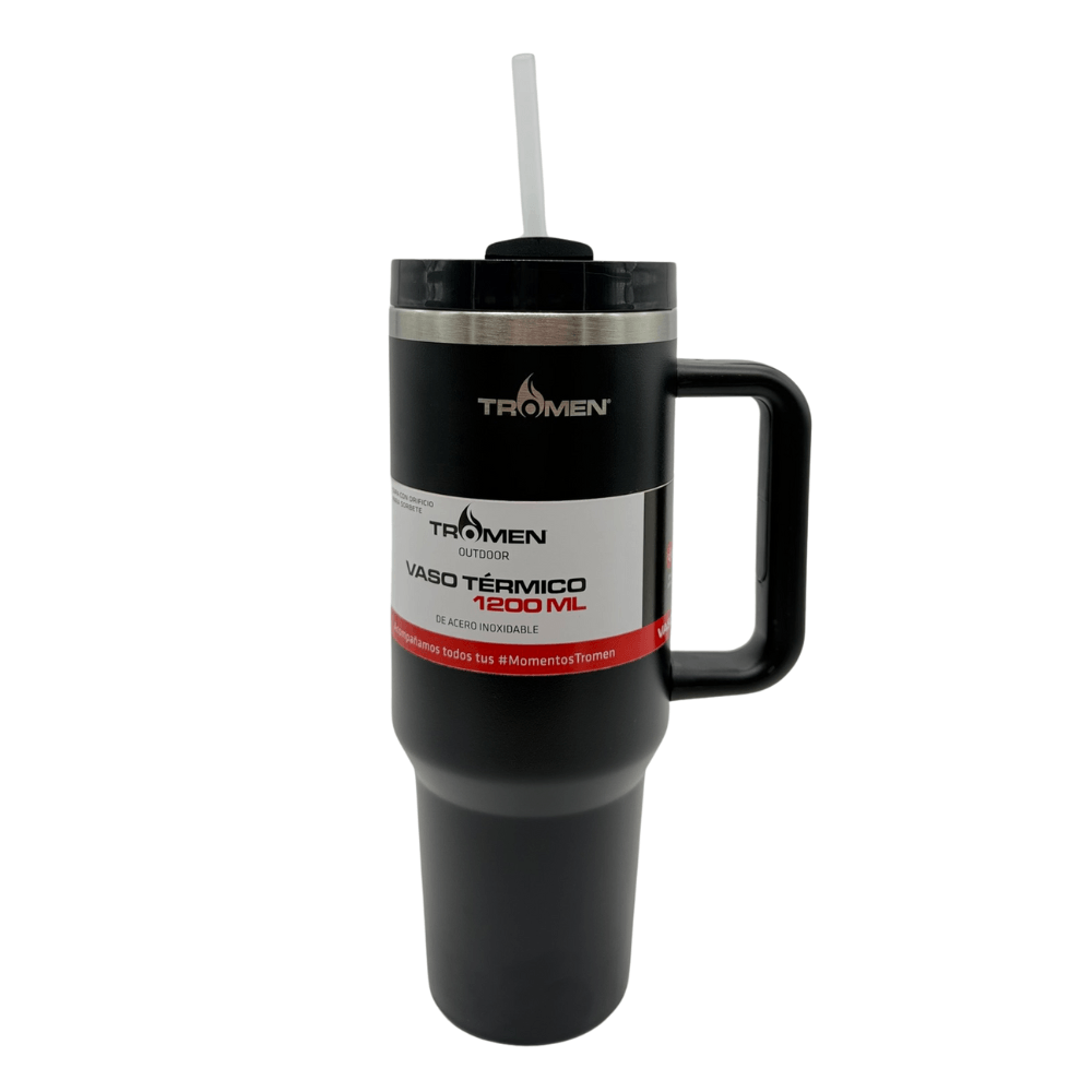 Vaso Tromen Térmico 1200ml Negro C/Sorbe