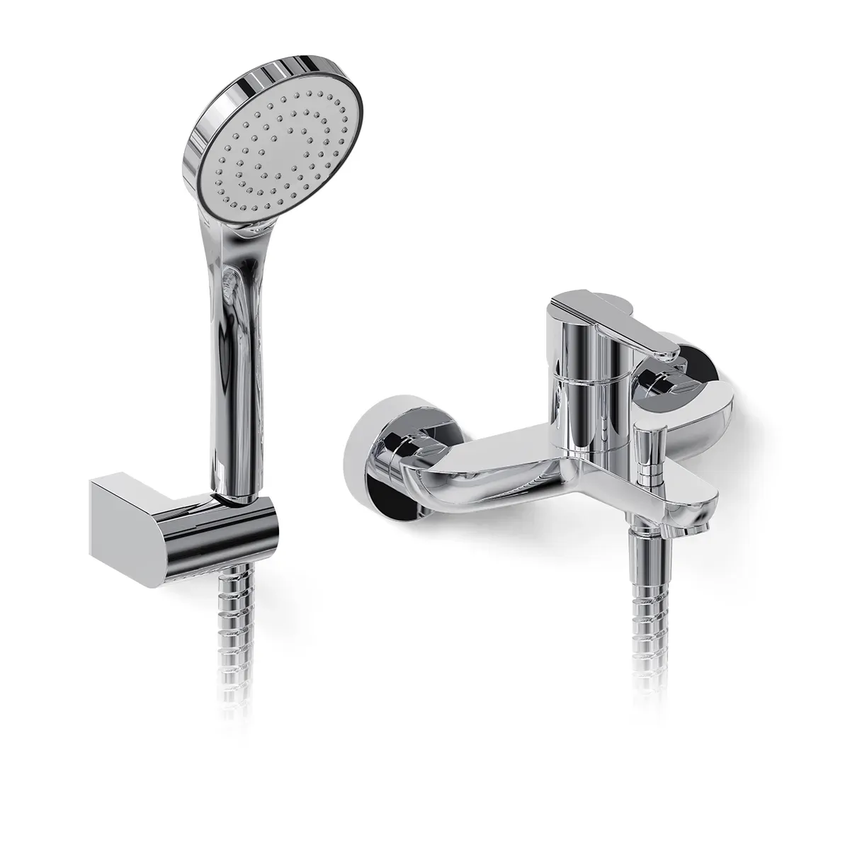 Griferia de Ducha Exterior Monocomando con transferencia Hidromet Flat Cromo