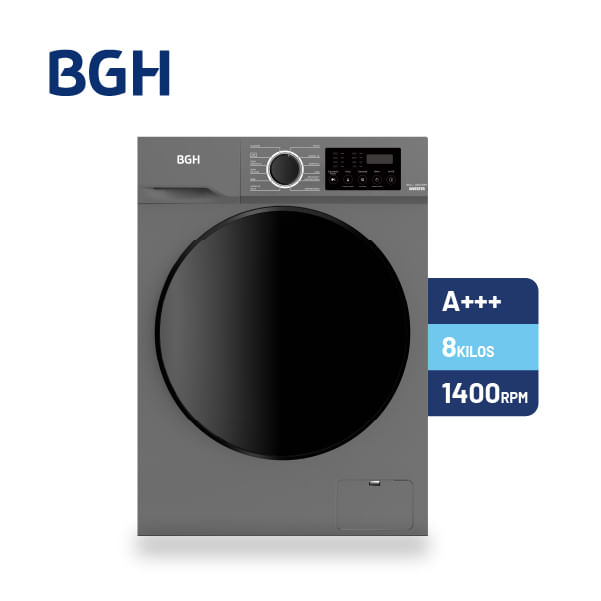 Lavarropas BGH 8kg Bwfe08s24ar 1400rpm Silver Inv. A+++