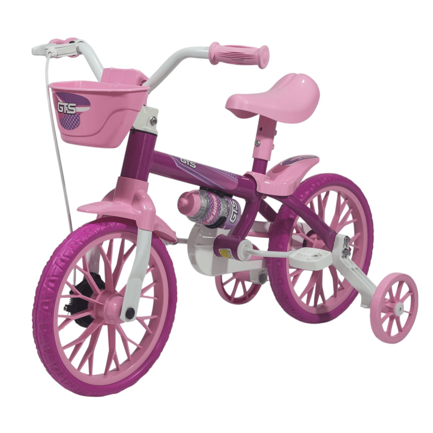 Bicicleta de paseo R12 GTS con cantimplora rosa