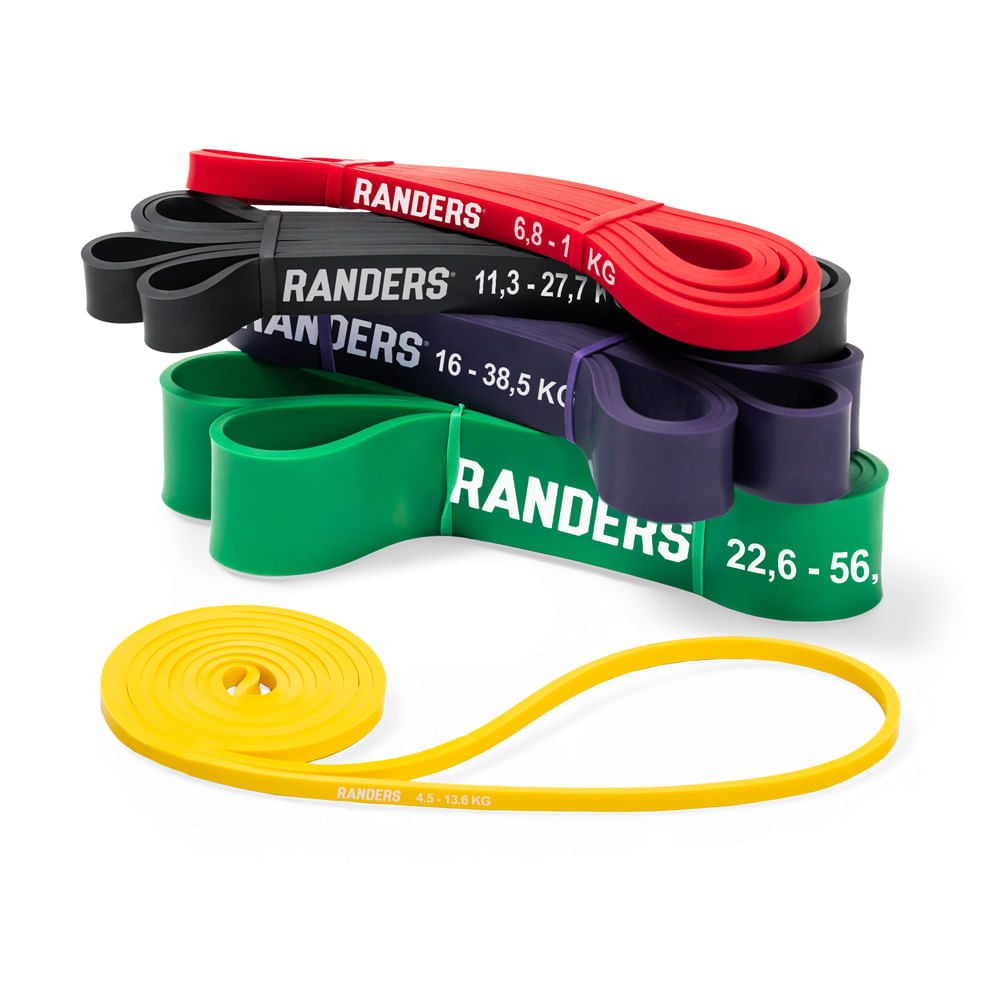 Kit Powerbands Bandas Elásticas 6 a 45mm Randers - Pack x5 unidades