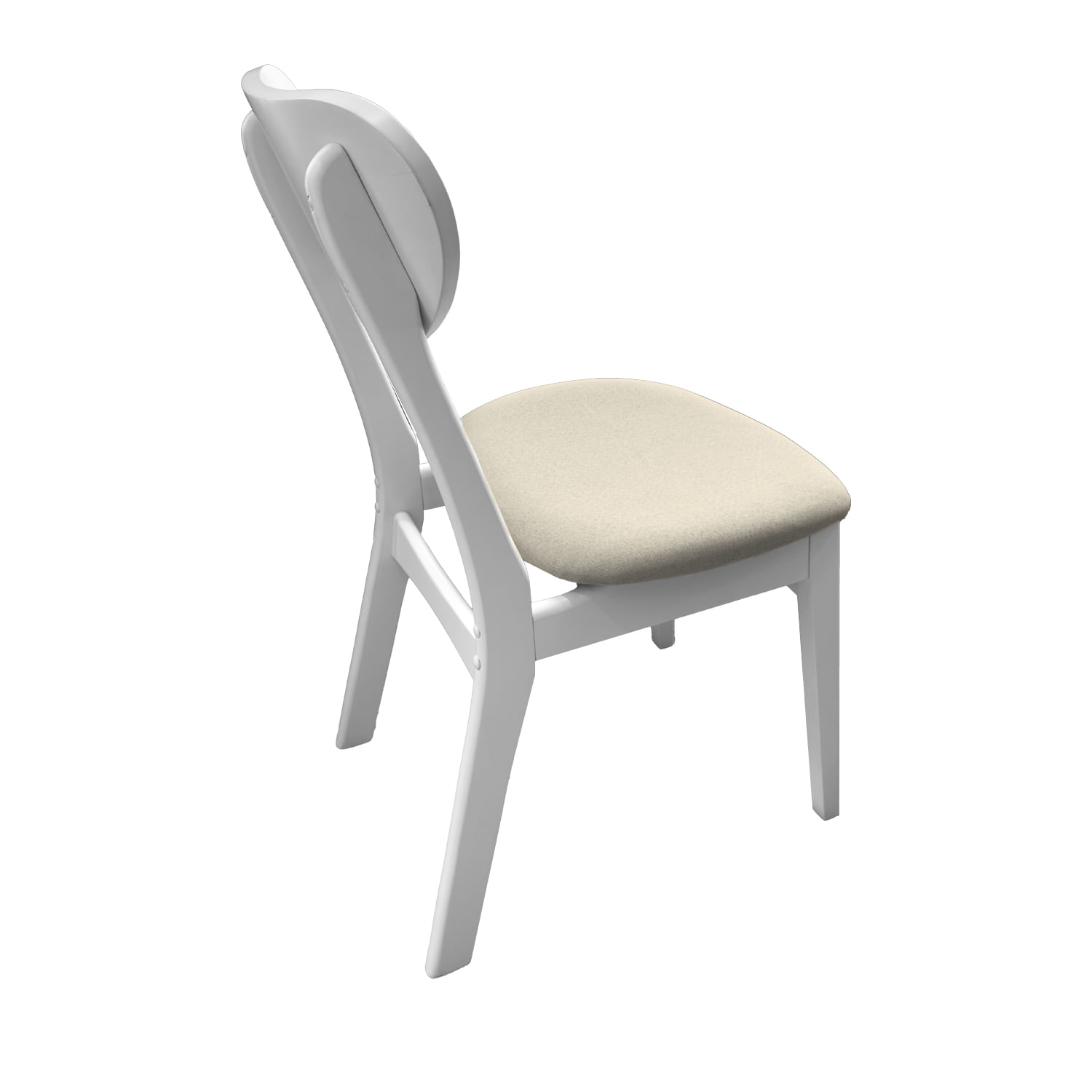 Silla Oslo Blanco Tapizado Beige 378-1C BEIGE