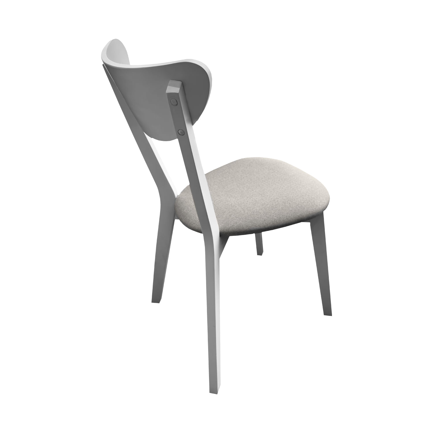 Silla Nordik Blanco Tapizado Beige 371-1C BEIGE