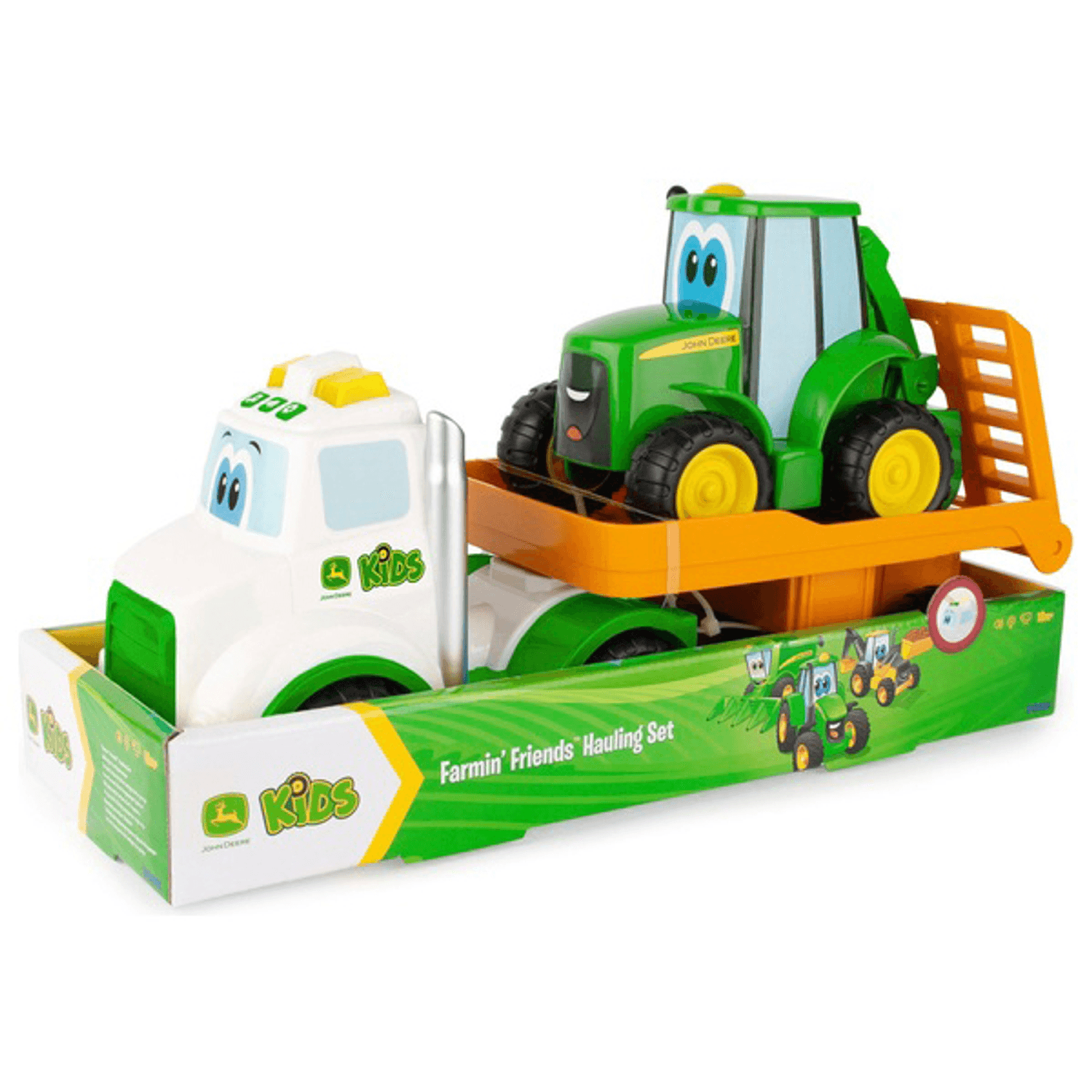 PACK DE DOS VEHICULOS JOHN DEERE FARMIN FRIENDS HAULING SET