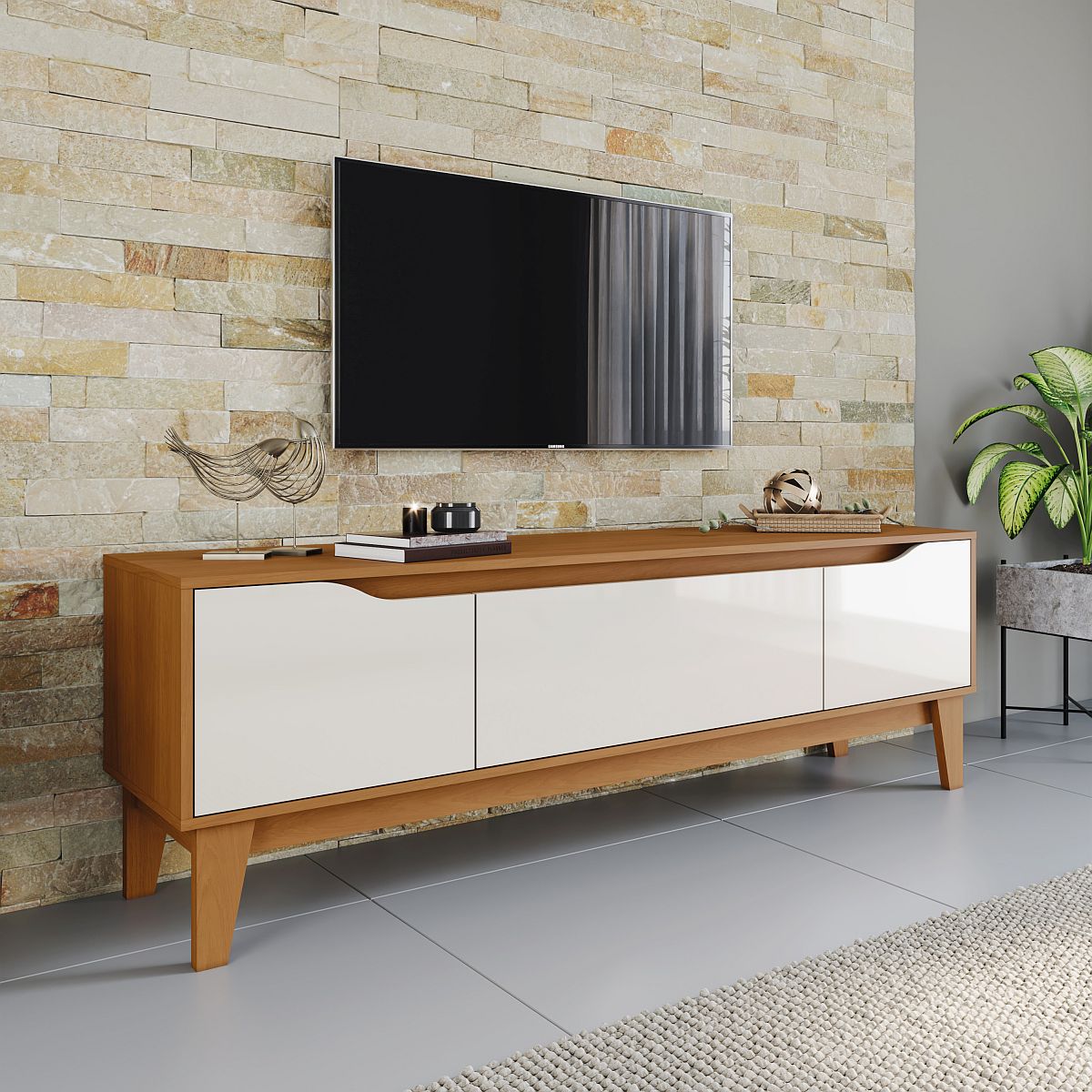 Rack Veneto Henn 160 Cm Cinamomo/Off White