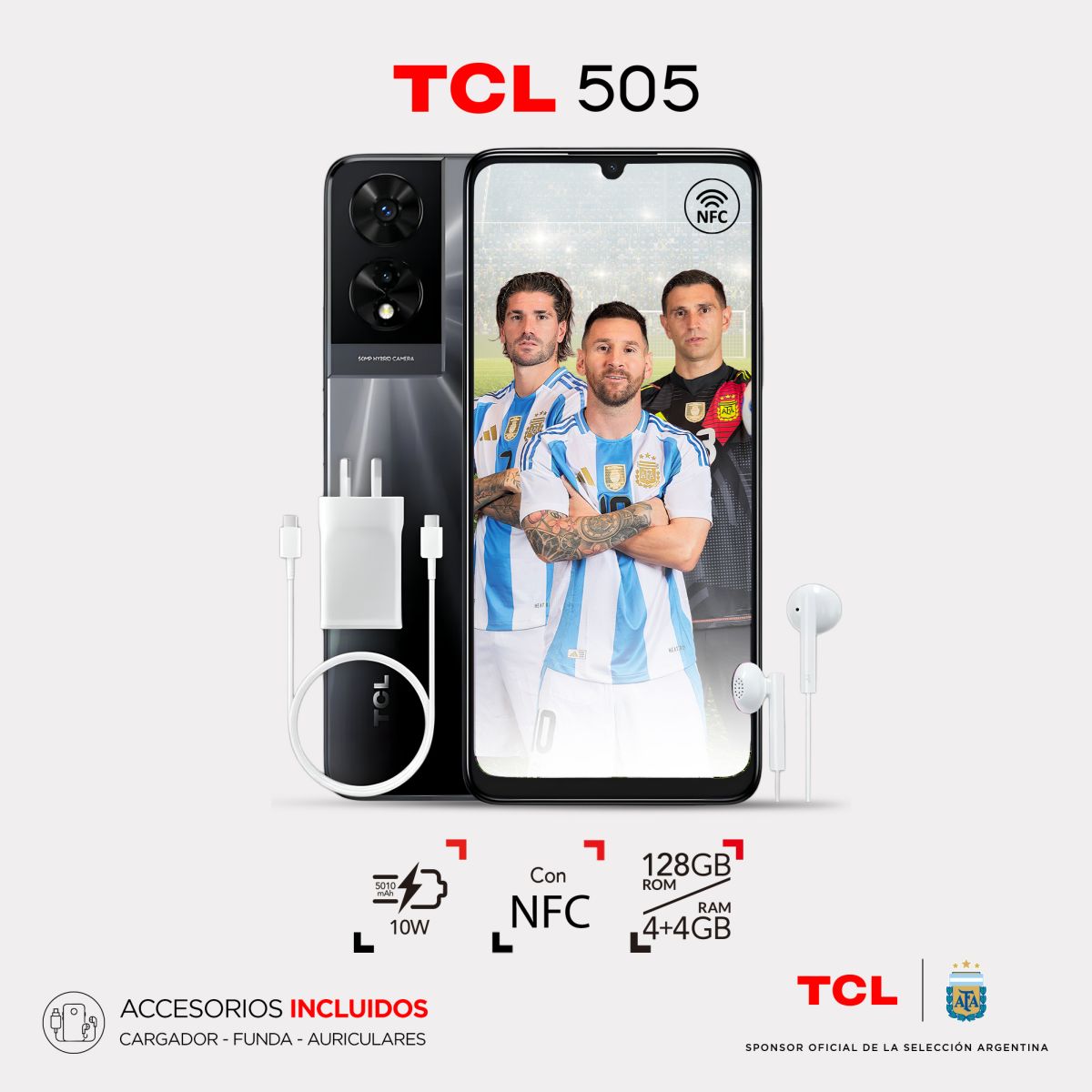 Celular Tcl 505 Nfc Space Gray Rv 4/128gb 6.75''