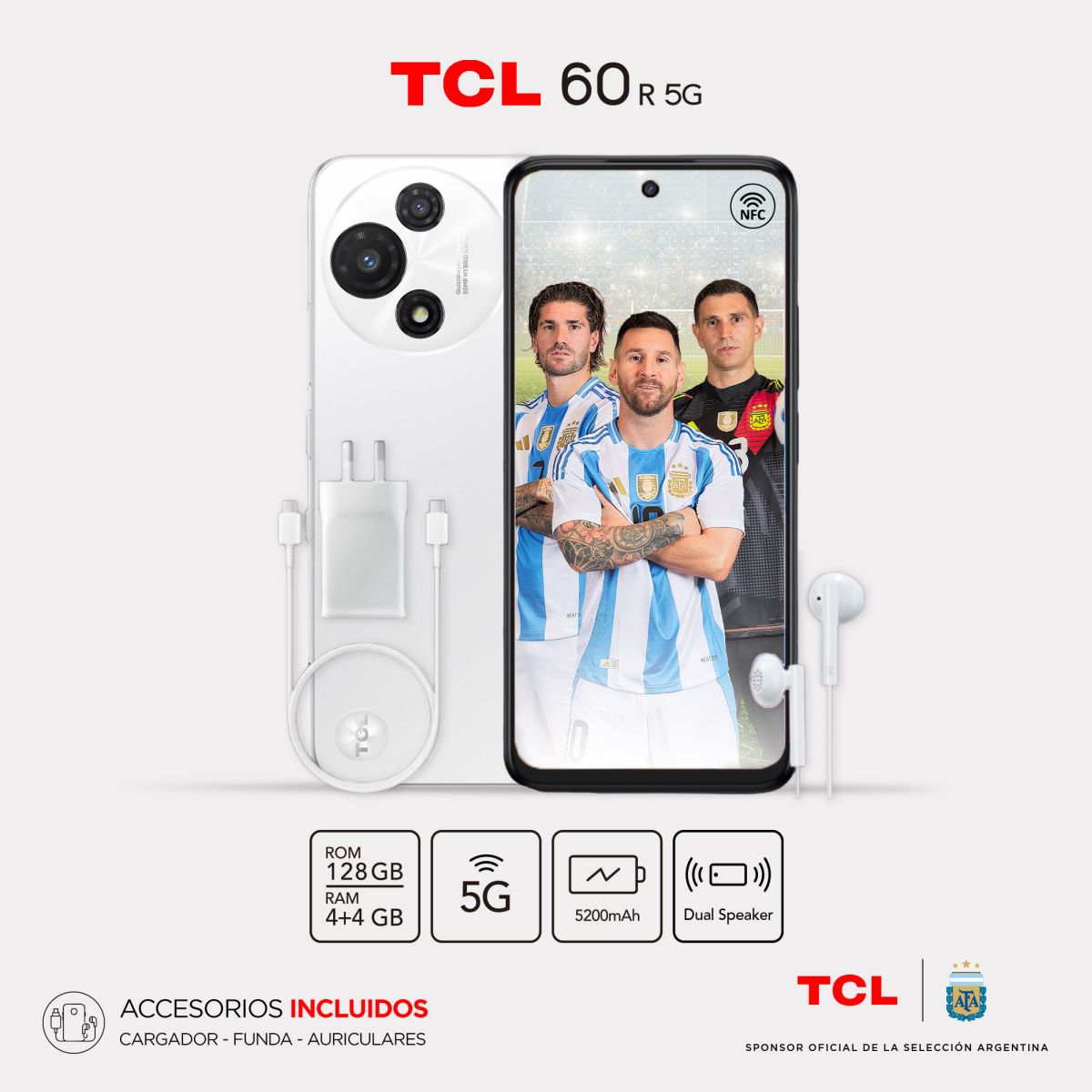 Celular Tcl 60r 5g Pure White Rv 4/128gb 6.67'' Nfc