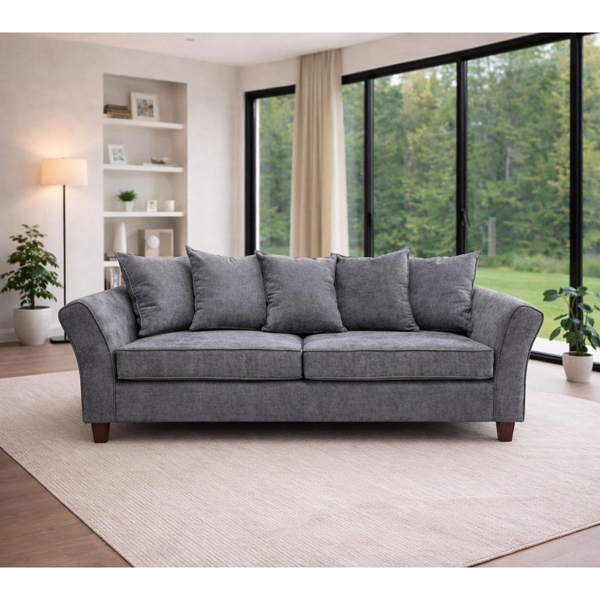 Sofá Málaga Valdt King Grafito 3 Cuerpos