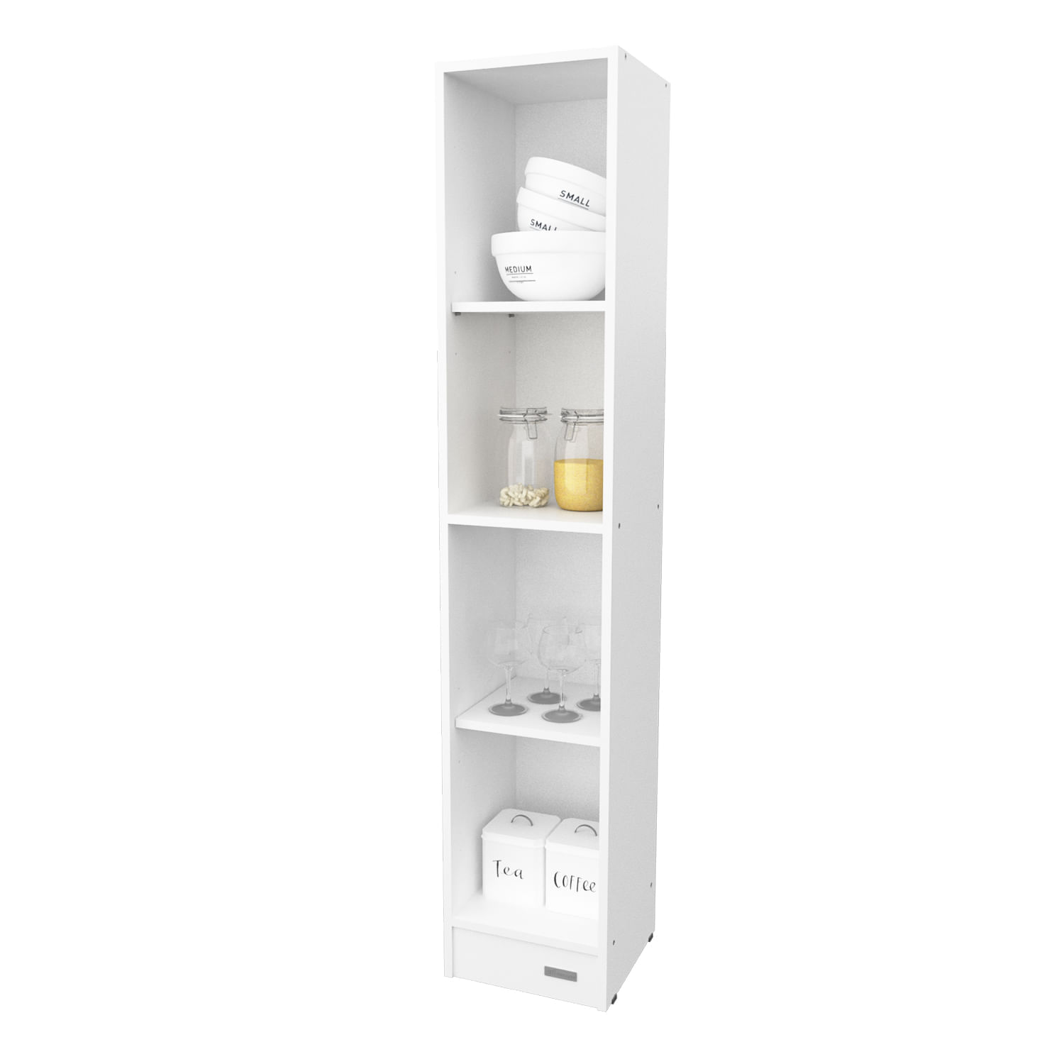 MUEBLE ORGANIZADOR 1,50 MTS. COLUMNA CON ESTANTES Blanco