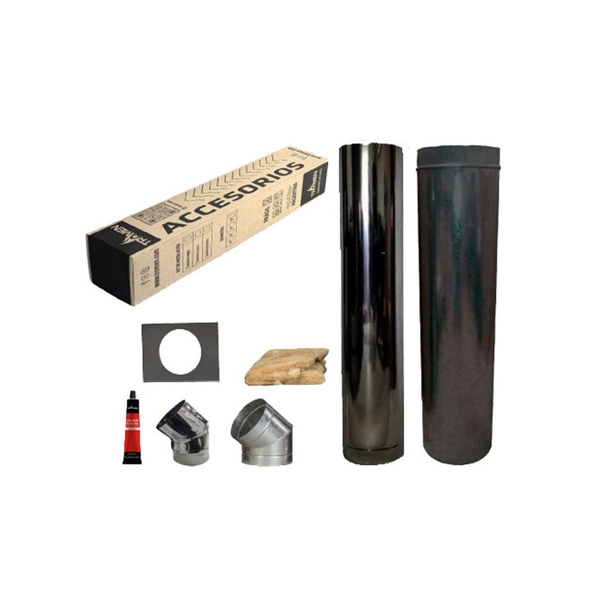 Kit Tromen Complemento Pared Negro 8" Enlozado