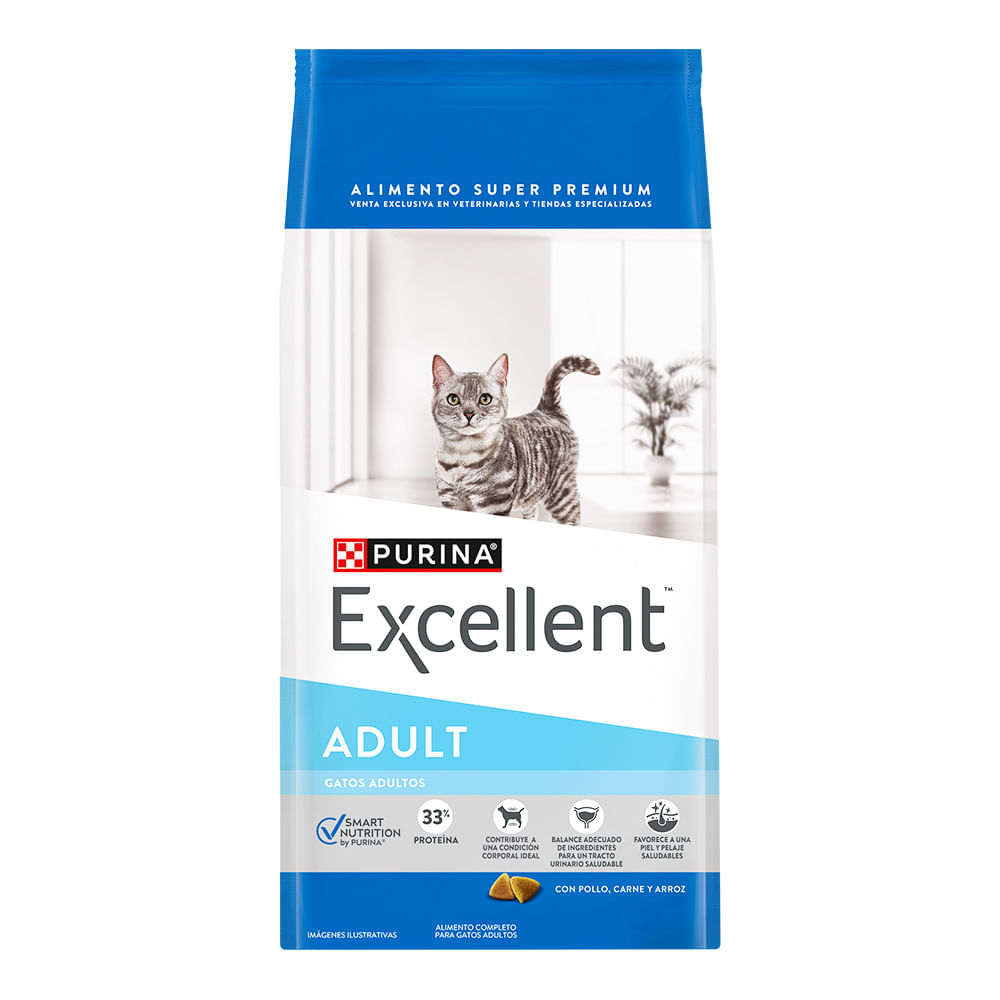 Alimento Excellent Gato Adulto Pollo Y Arroz - 3 Kg