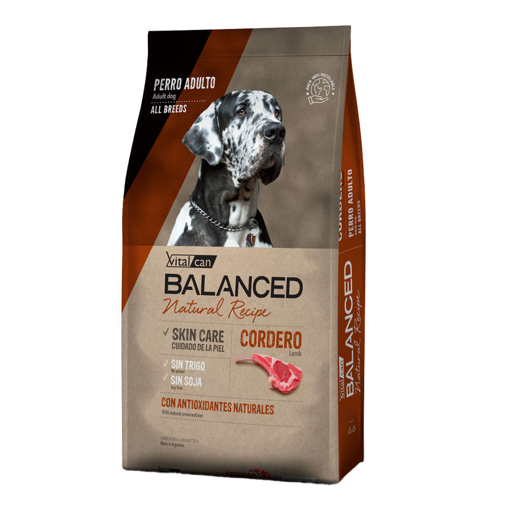 Alimento VitalCan Balanced Natural Recipe Cordero - 15 Kg