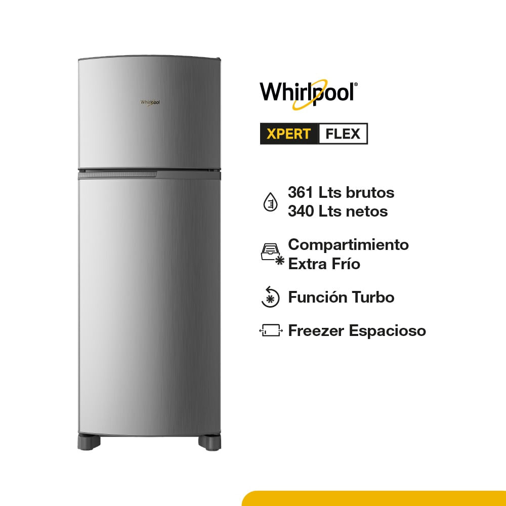 Heladera Whirlpool 340 lts No Frost Wrm40ckdim Inox