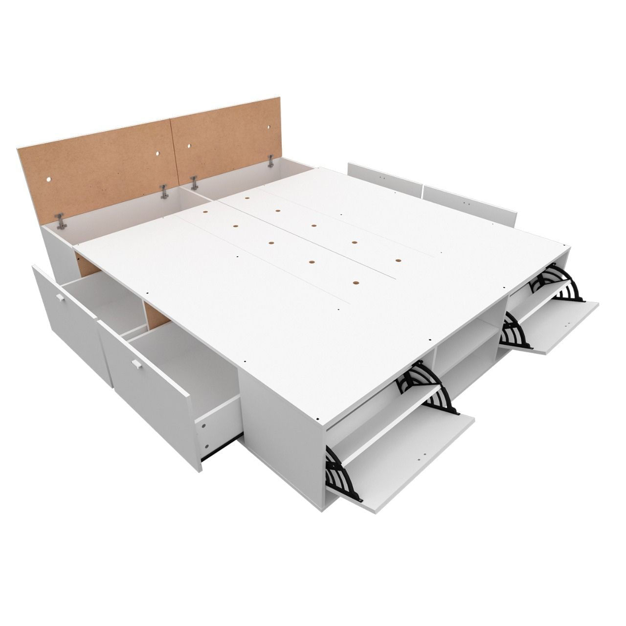 Box Benethon 2 Pl  Queen 160 X 200 - Blanco                  Blanco