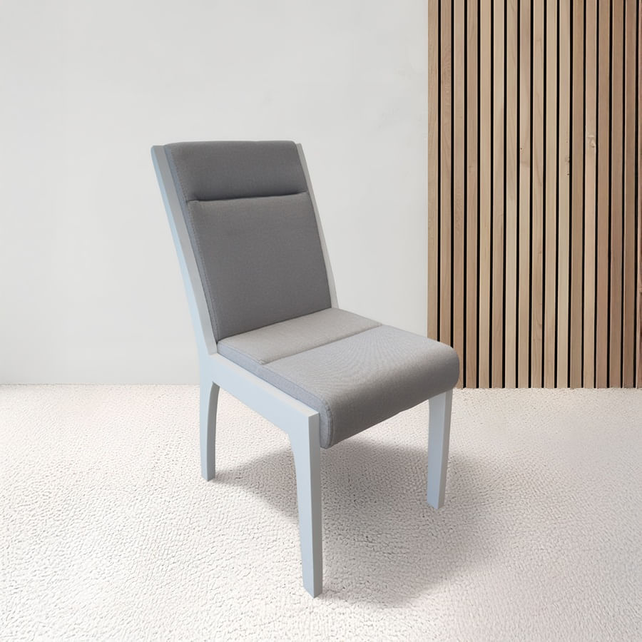 Silla Minimal Blanco Tapizado Gris 604-1C GRIS