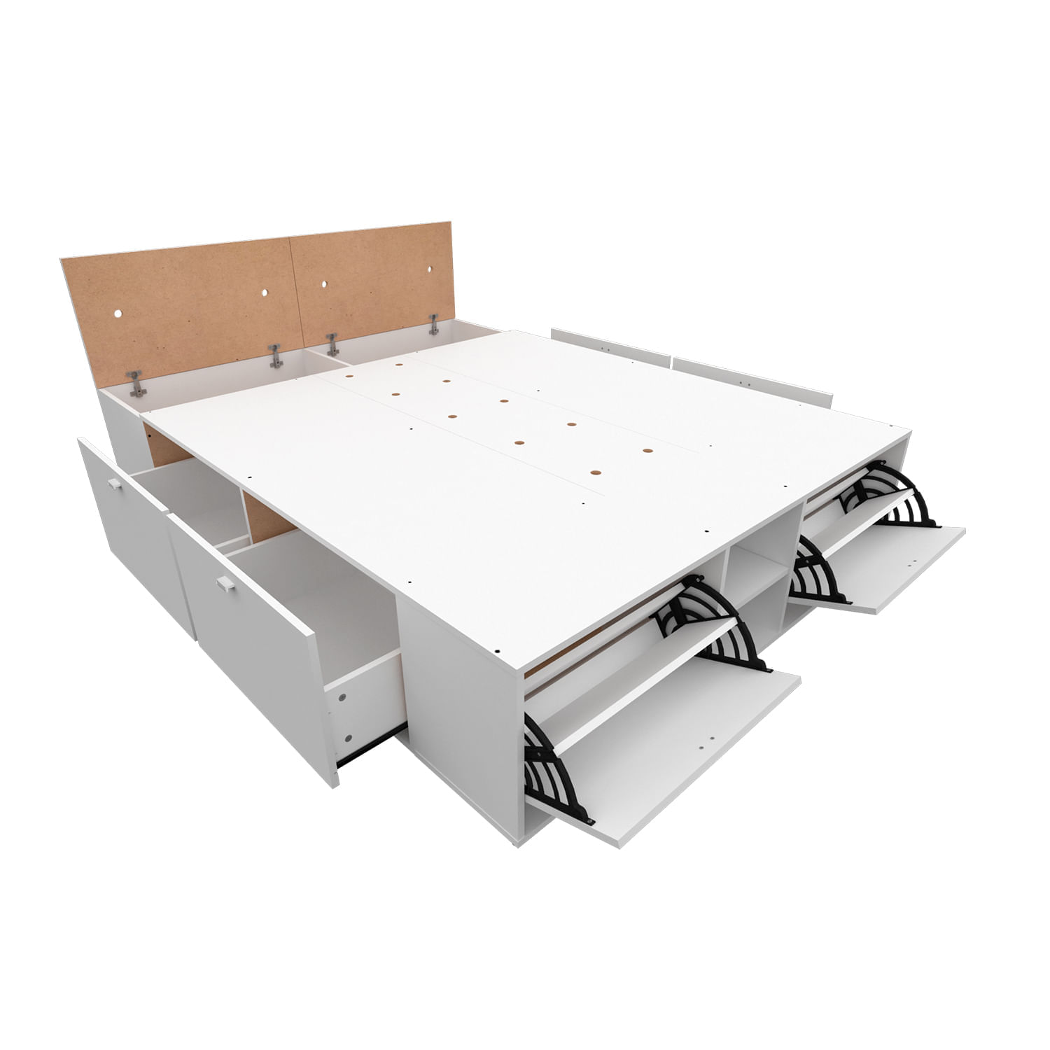 Box Benethon 2PL 140 x 190 - Blanco - Melamina