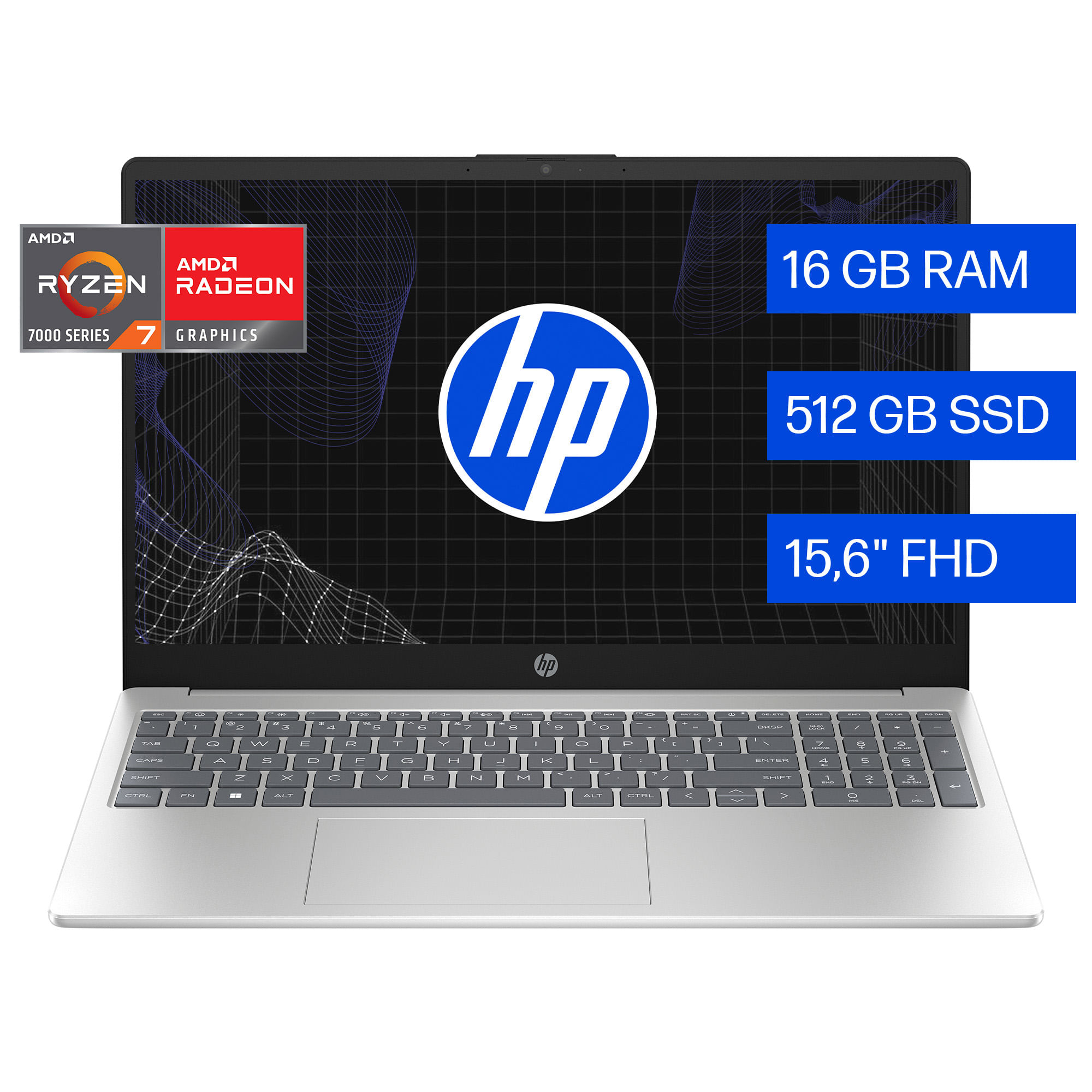 Notebook Hp 15-Fc0372la R7-7730 Amd 15.6 16/512