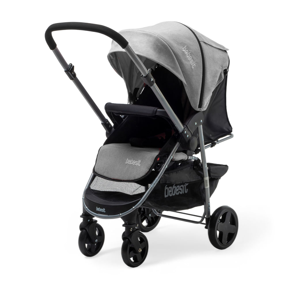 Cochecito de Paseo con Manillar Rebatible Gris Claro
