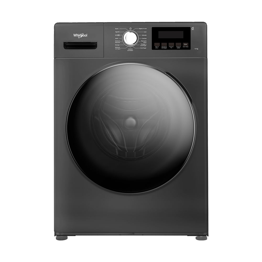 Lavarropas Whirlpool 7kg Wnq70asdna Inverter 1200rpm 15 Programas Silver