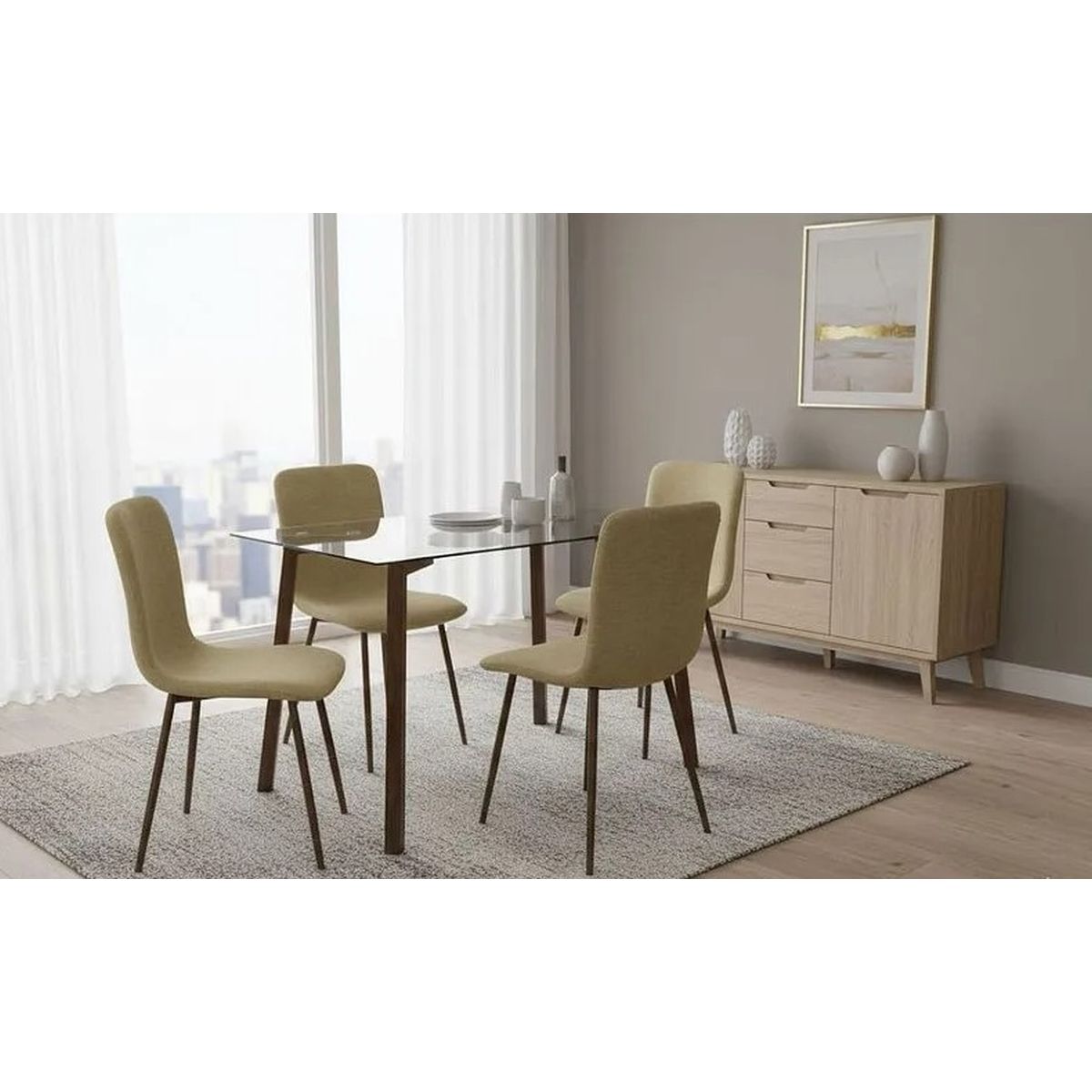 Juego De Mesa Barulich Tapa Vidrio +4sillas
