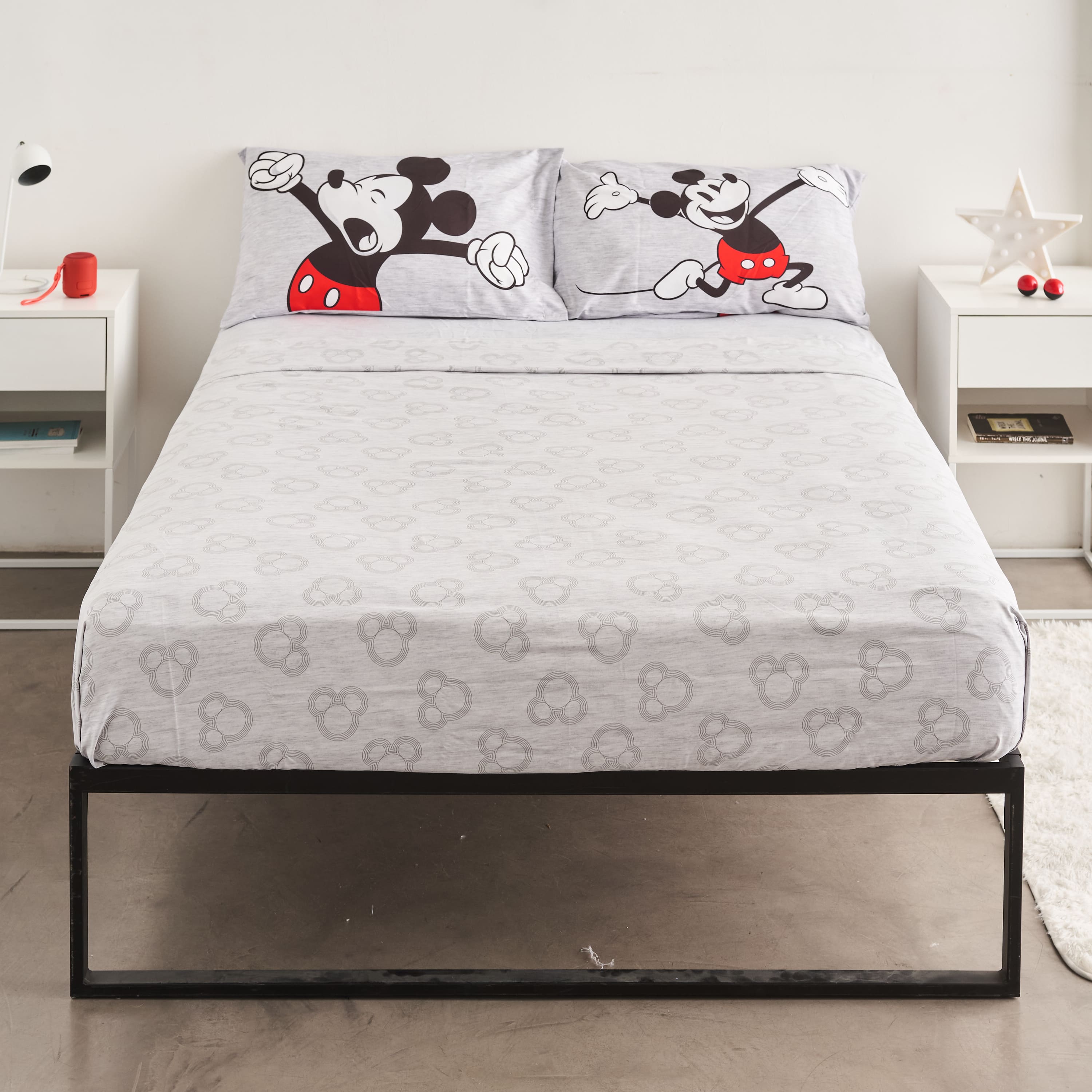 Juego de Sábanas 2 plazas Mickey Classic Grey