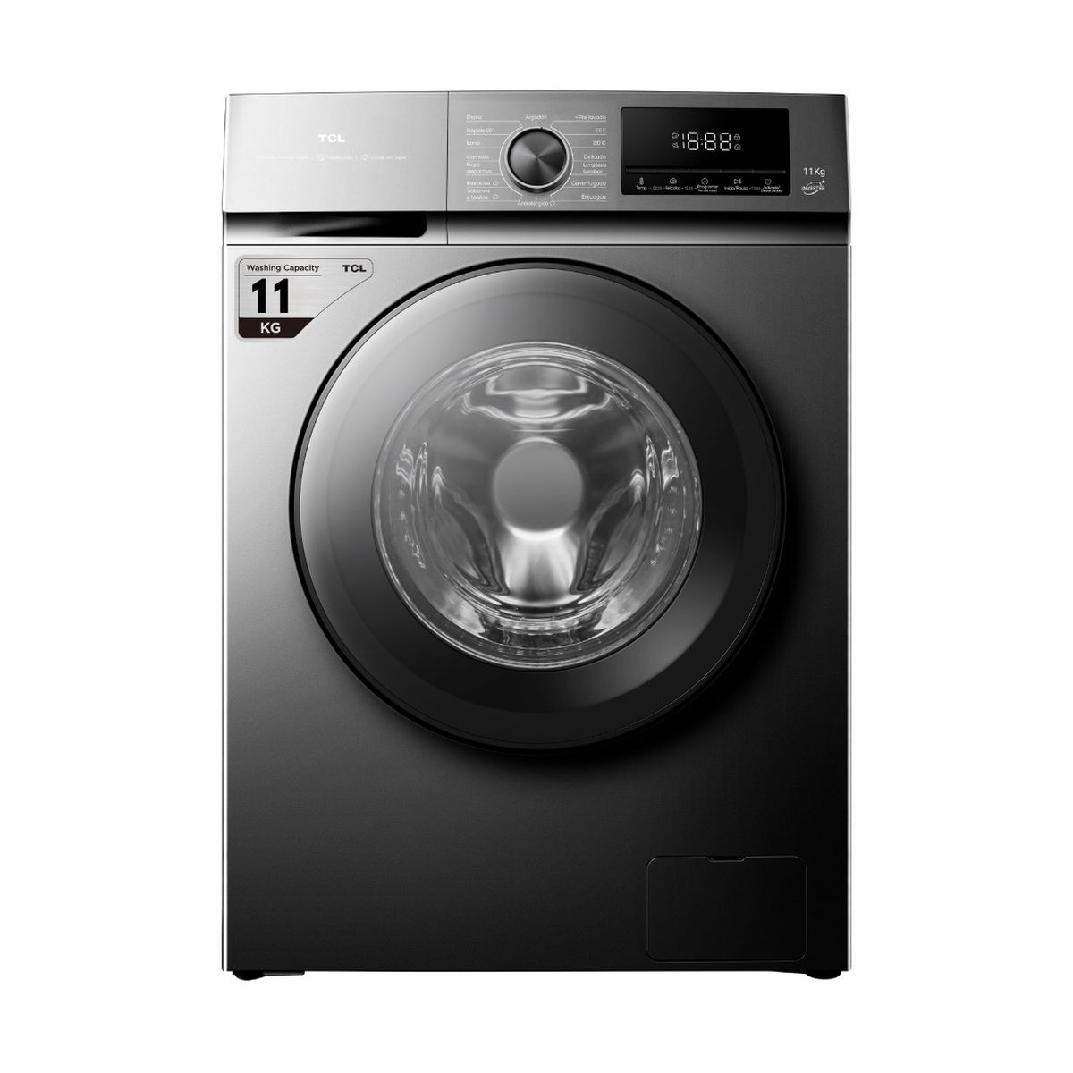 Lavarropas Tcl11kg P111fl 1400rpm Gris Inverter