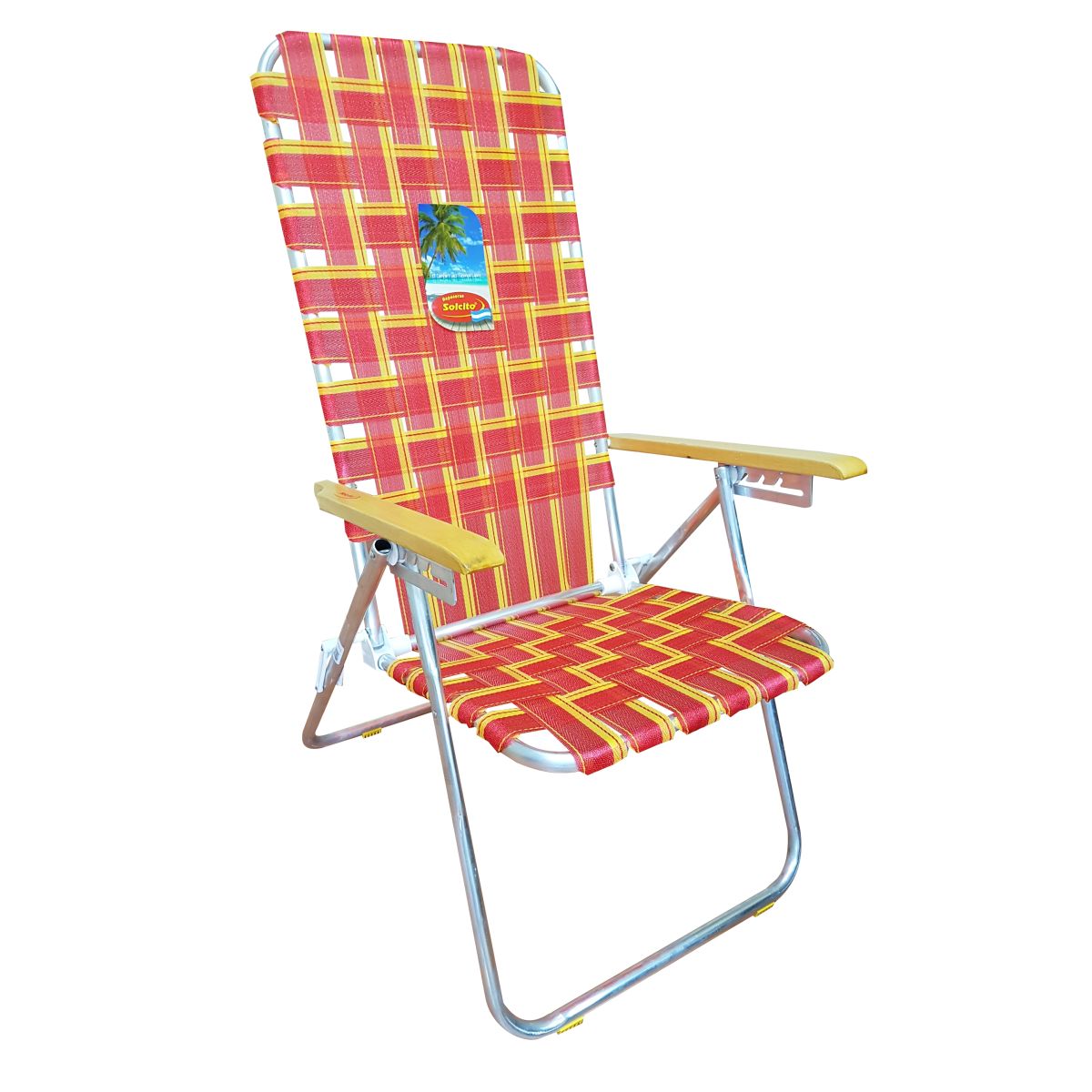Reposera Solcito Alum 5 Pos. Cintas/Maderacolores varios