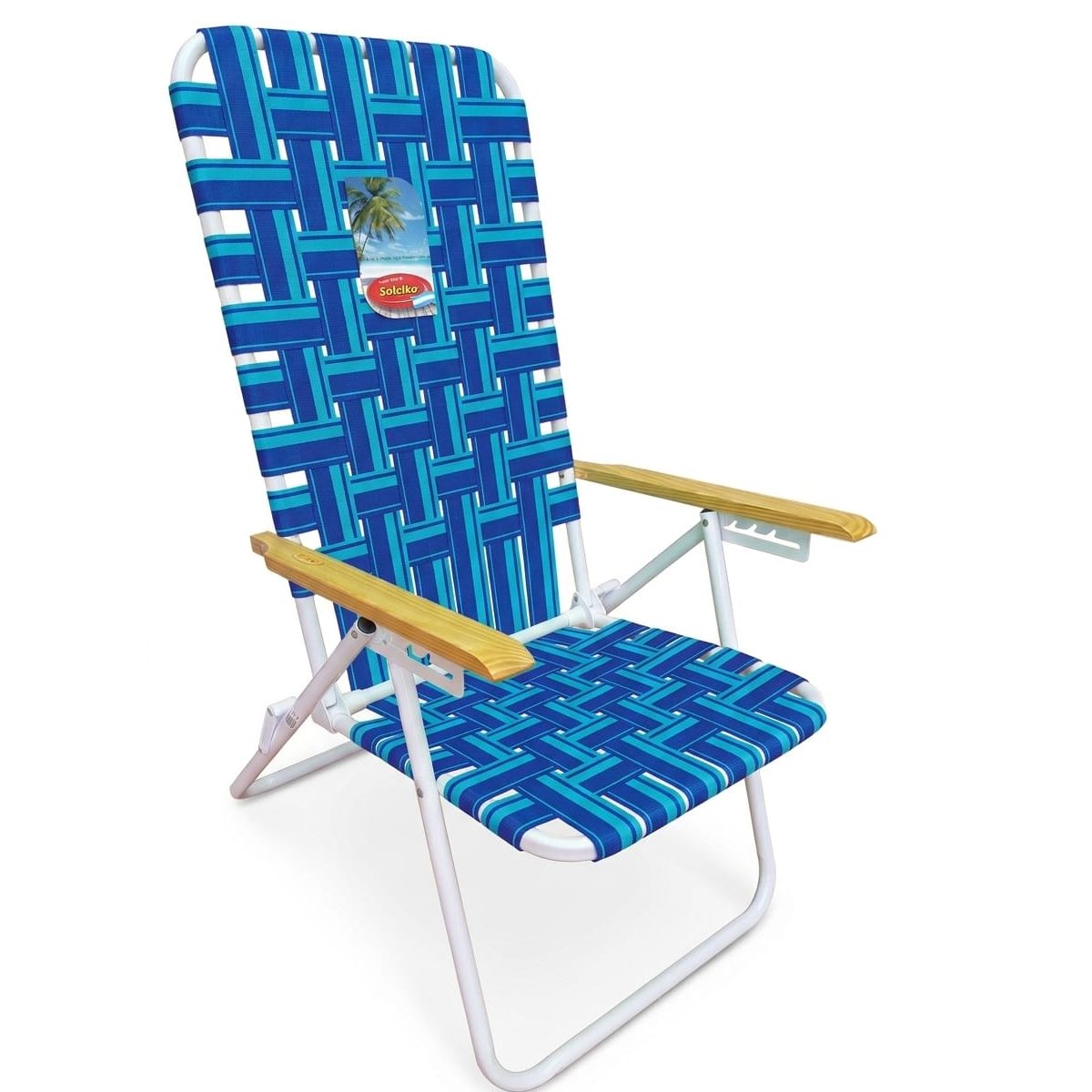 Reposera Solcito Caño 5 Pos. Cintas/Madera Colores Varios
