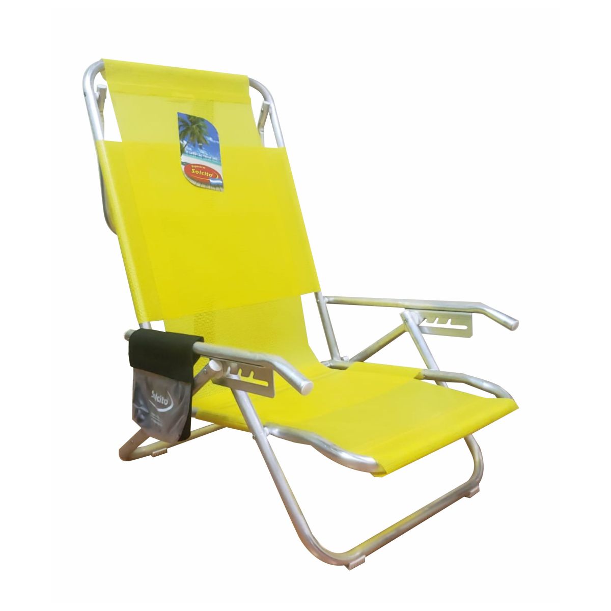Reposera Solcito Caño 5pos Apoyabrazos Plast Colores Varios