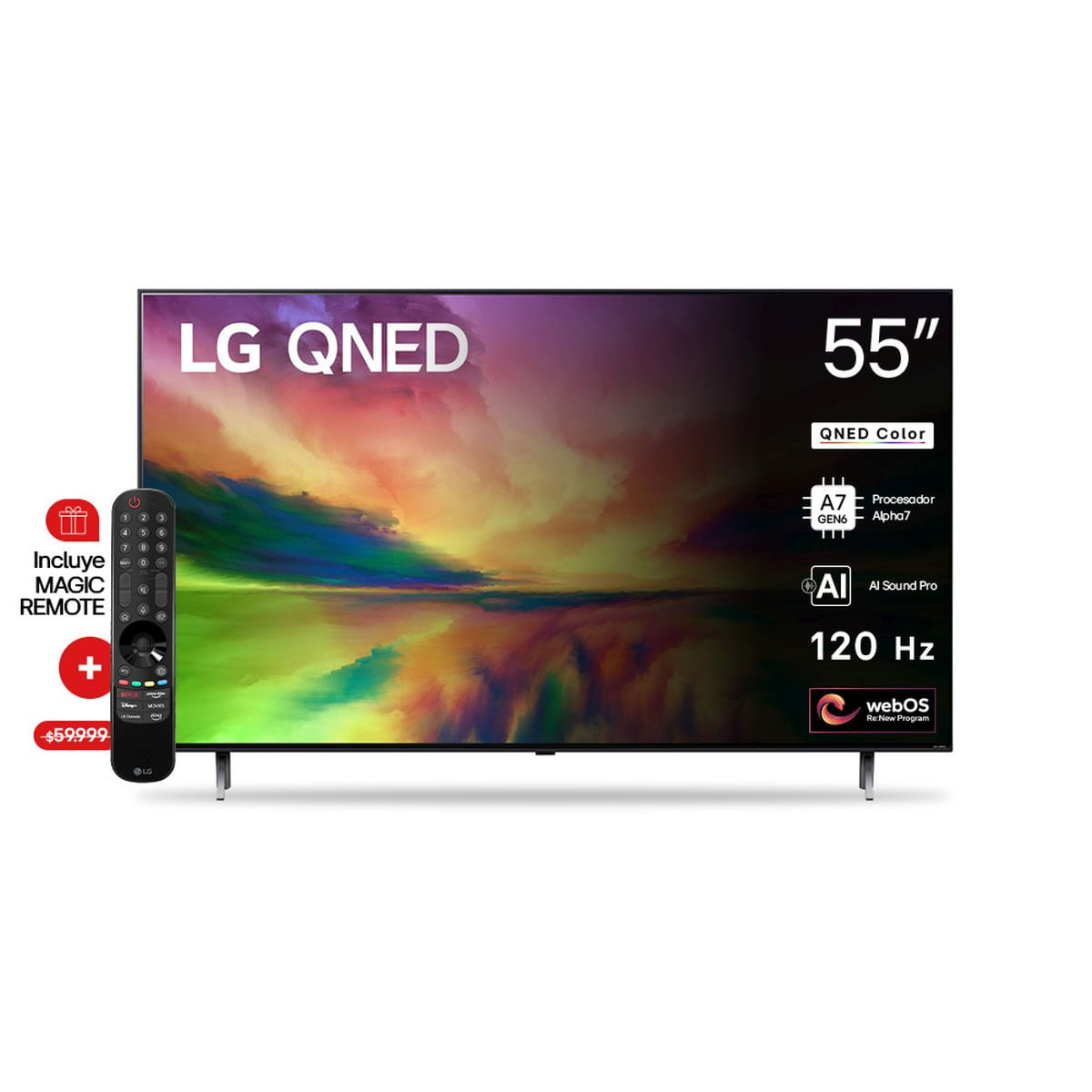 Smart TV LG 55'' QNED 4K QNED80