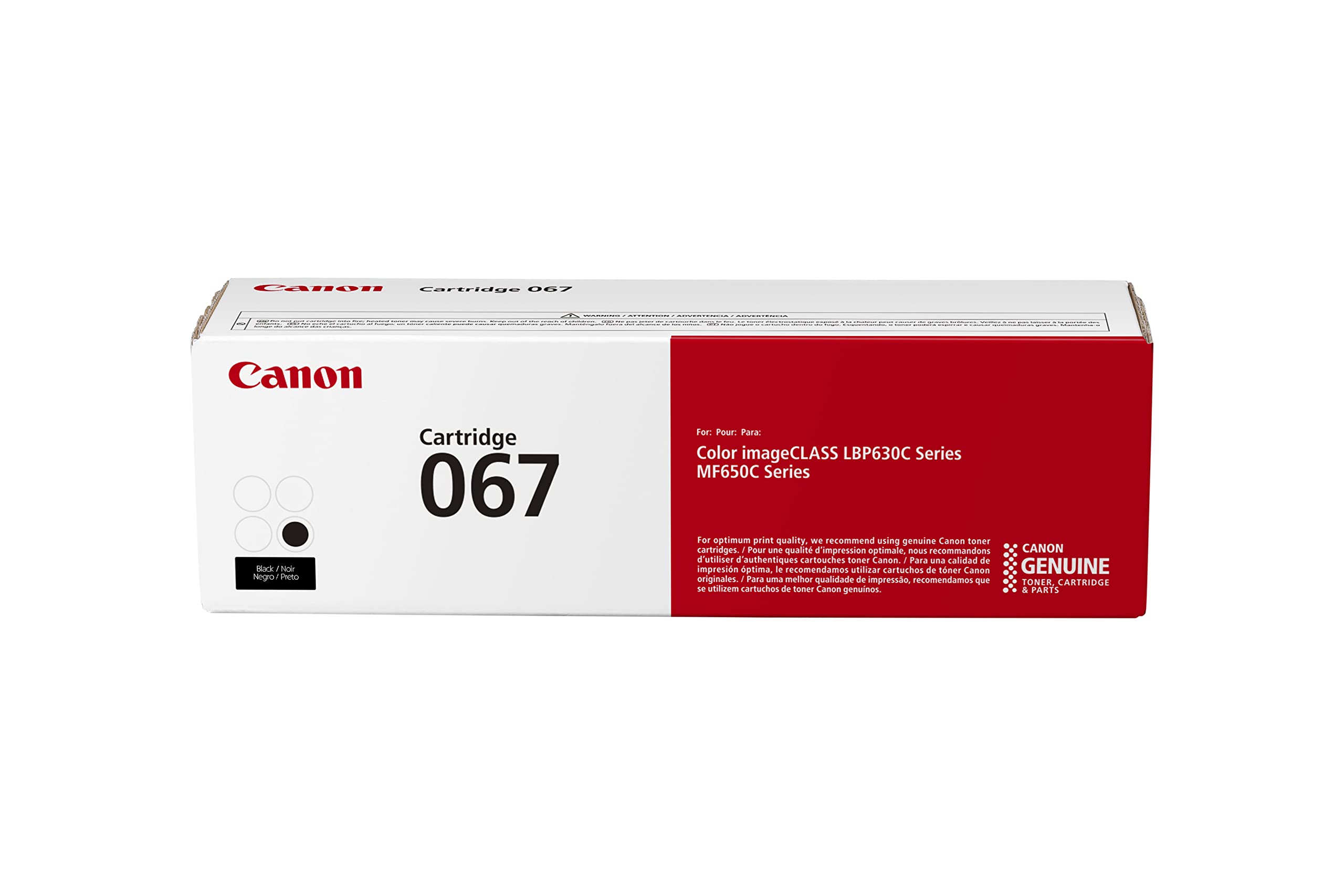 Canon Cartucho de tóner negro 067 original compatible con LBP633Cdw, LBP632Cdw, MF652Cdw, MF653Cdw,