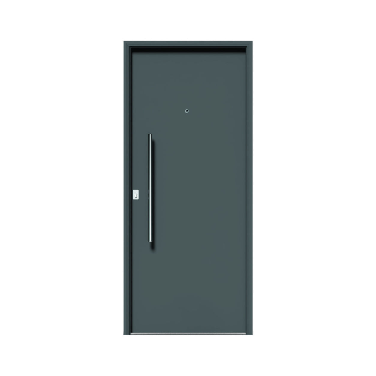Puerta Exterior 49 Lisa c/Barral Antibarreta Gris Grafito 80x200