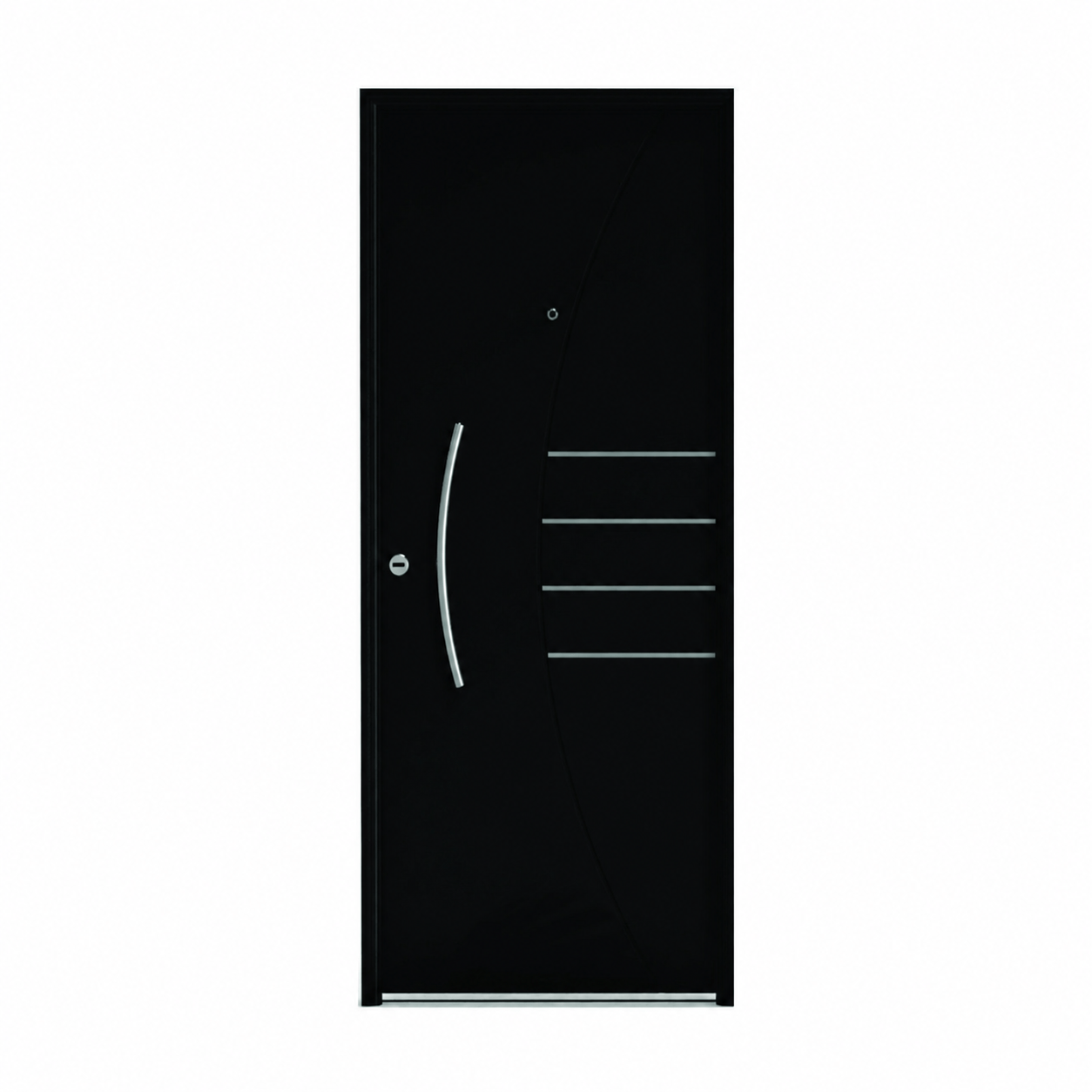 Puerta Exterior 16 Curvo c/Barral Antib. Negro 80x200 - Pavir