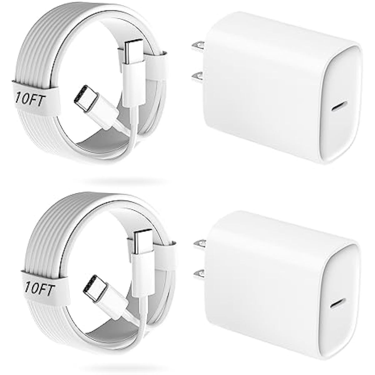 Cargador para iPhone 15 Pro de carga rápida, bloque de carga rápida USB C de 20 W con cable de carga