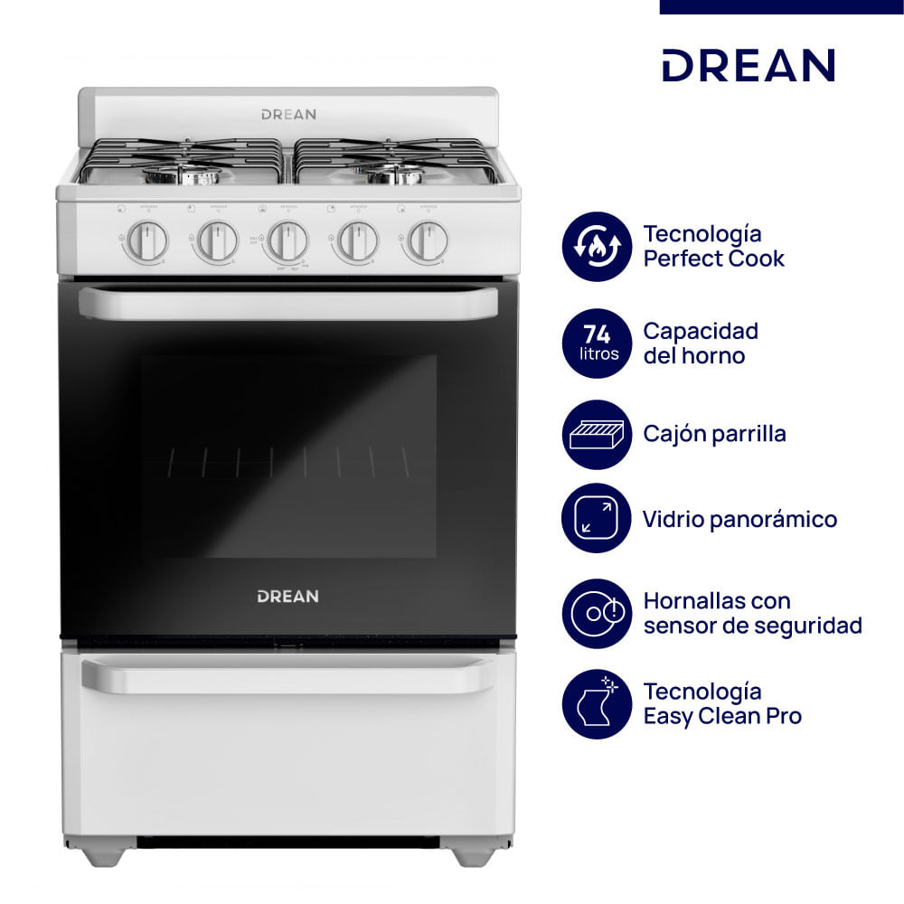 Cocina Drean 56cm Cd5602ab0 Blanca Mg
