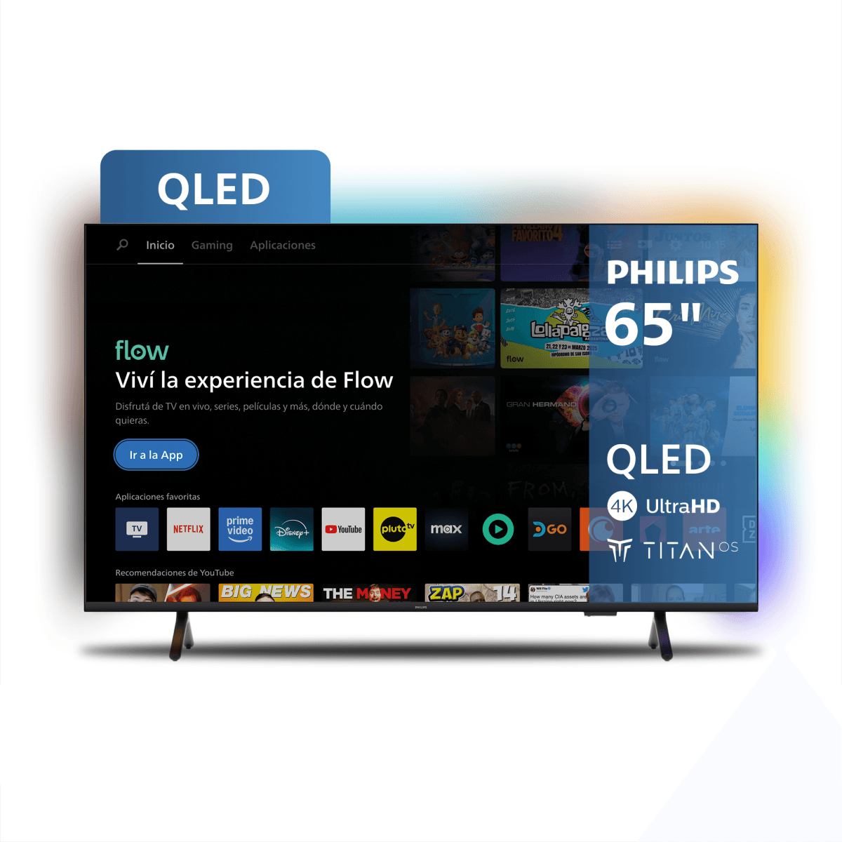 Smart Tv Philips 65 Pud8250/77 Smart Qled 4k Ambi Titan