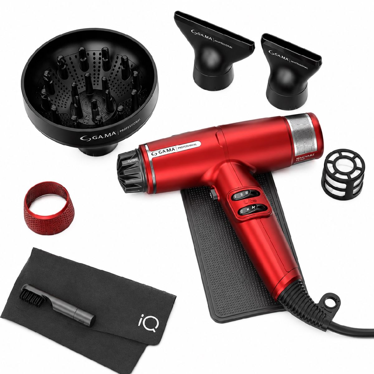 Secador De Pelo Gama Iq Lite Red + Accesorios