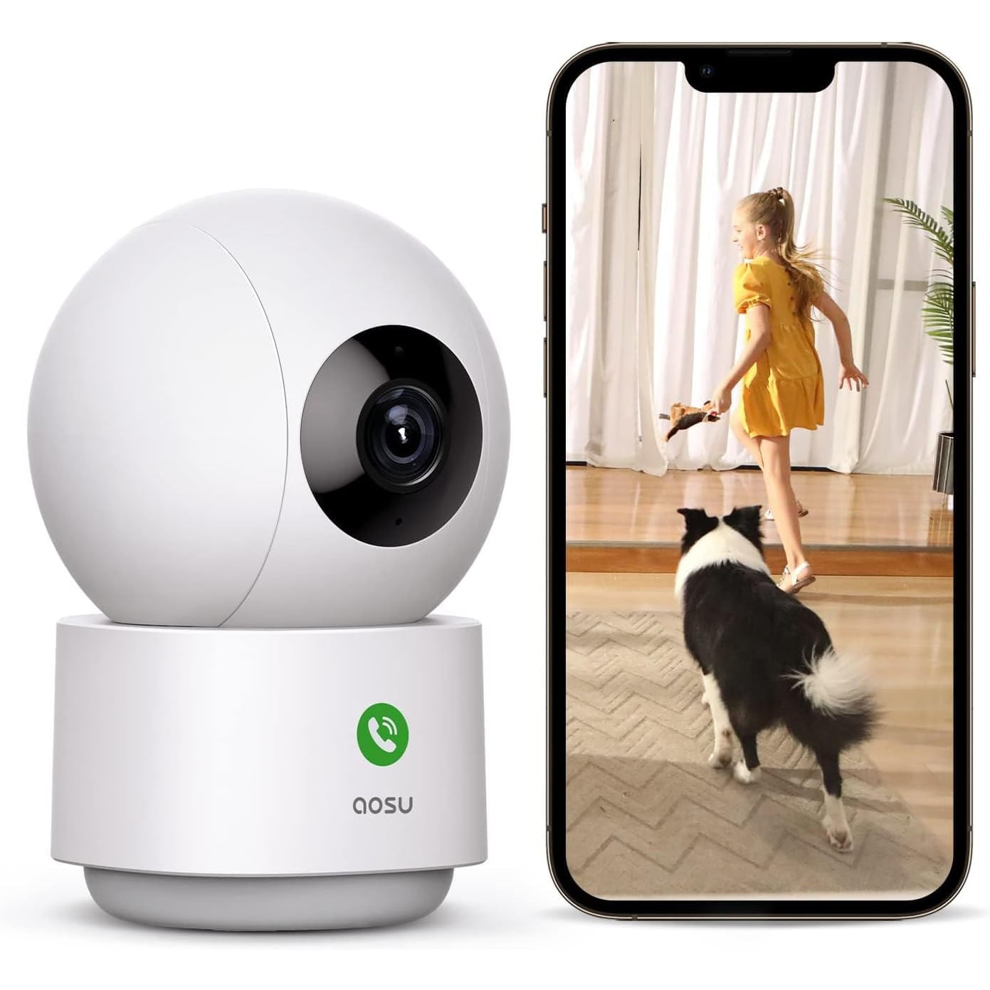 Camara de seguridad AOSU C2E2DA11 interior 2K 360 grados Wi-Fi audio bidireccional seguimiento inteligente