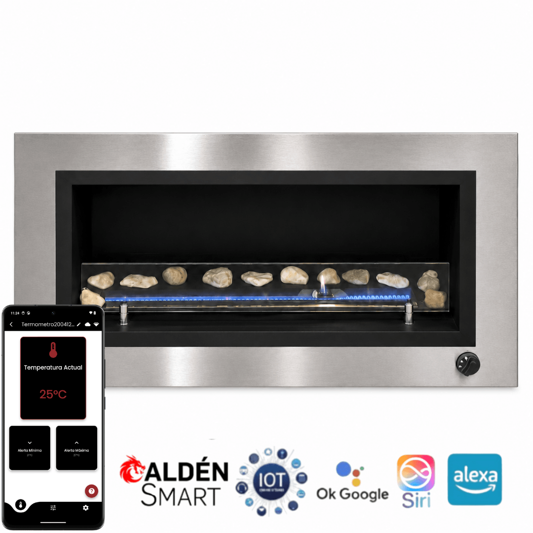 Chimenea moderna a gas Modelo París Smart 90cm Gas Natural