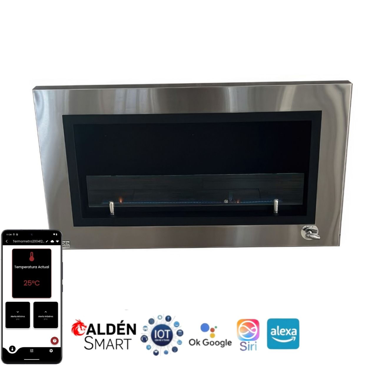 Chimenea moderna a gas Modelo París Para Colgar Smart 90cm Gas Natural