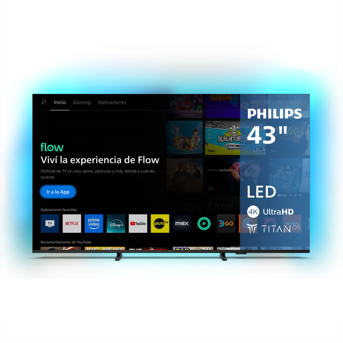 Smart TV Philips 43 PUD8100/77 4k Uhd Hdr Titan Amb