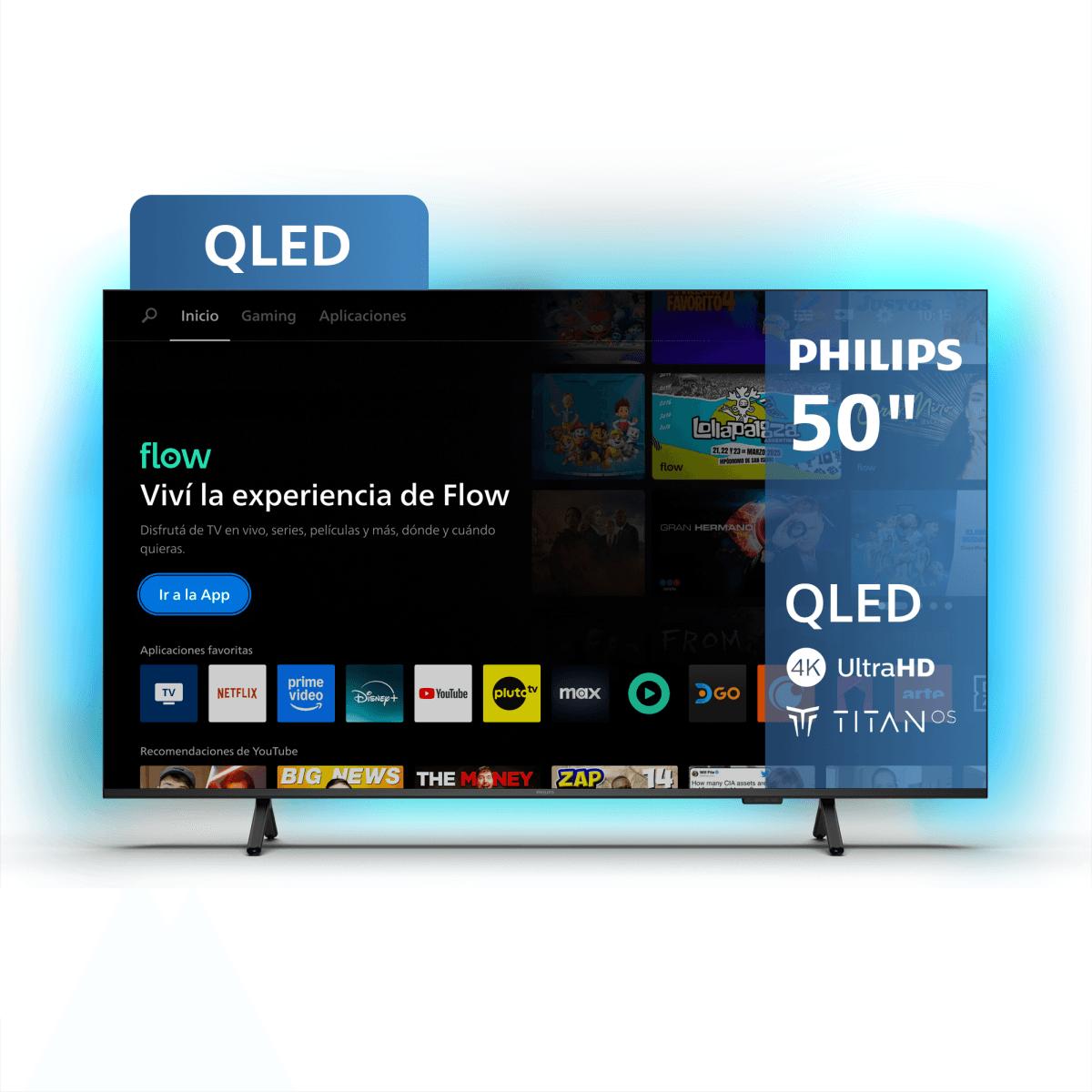 Smart TV Philips 50 Pqd8511/77 Qled 4k Titan Ambi