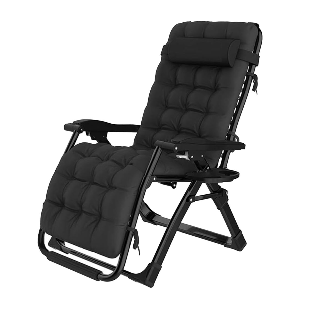 Reposera Outdoors Cama Gravedad Cero Negr Almohada